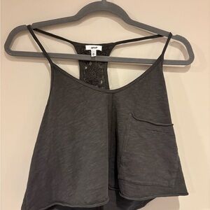 Aerie Charcoal Crop Top with Pocket